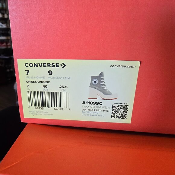 Chuck Taylor 70 De Luxe Heel High Top Shoes A11899C Women's Size 9 Olive Green - Picture 10 of 13